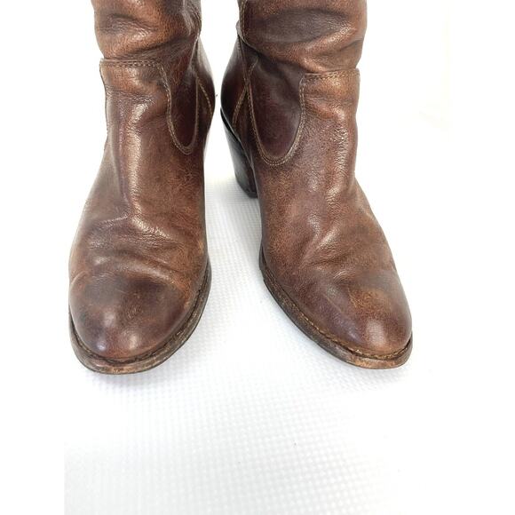 FRYE Women's 7 B Brown Leather Jackie Button Tall Western Riding Boots - Picture 4 of 14